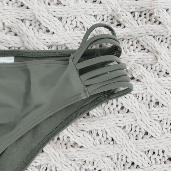 Hollister Swim- Scrunch Butt Strappy Bikini Bottom - Sage Green - Picture 3 of 7